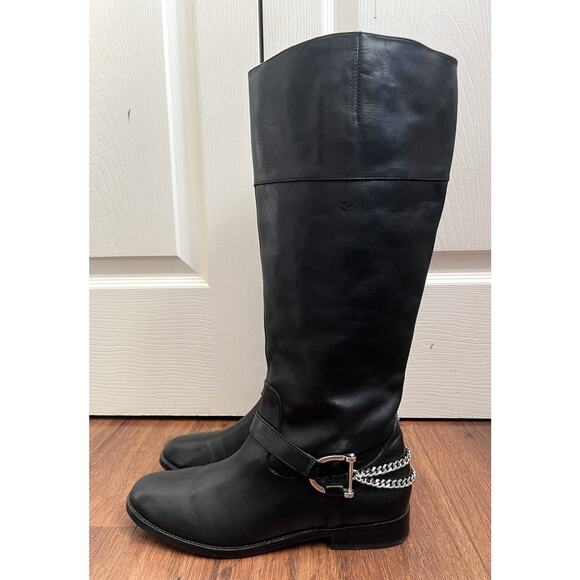 RALPH LAUREN Jacqui Black leather D-Ring Harness Tall Equestrian Boots - Picture 5 of 12